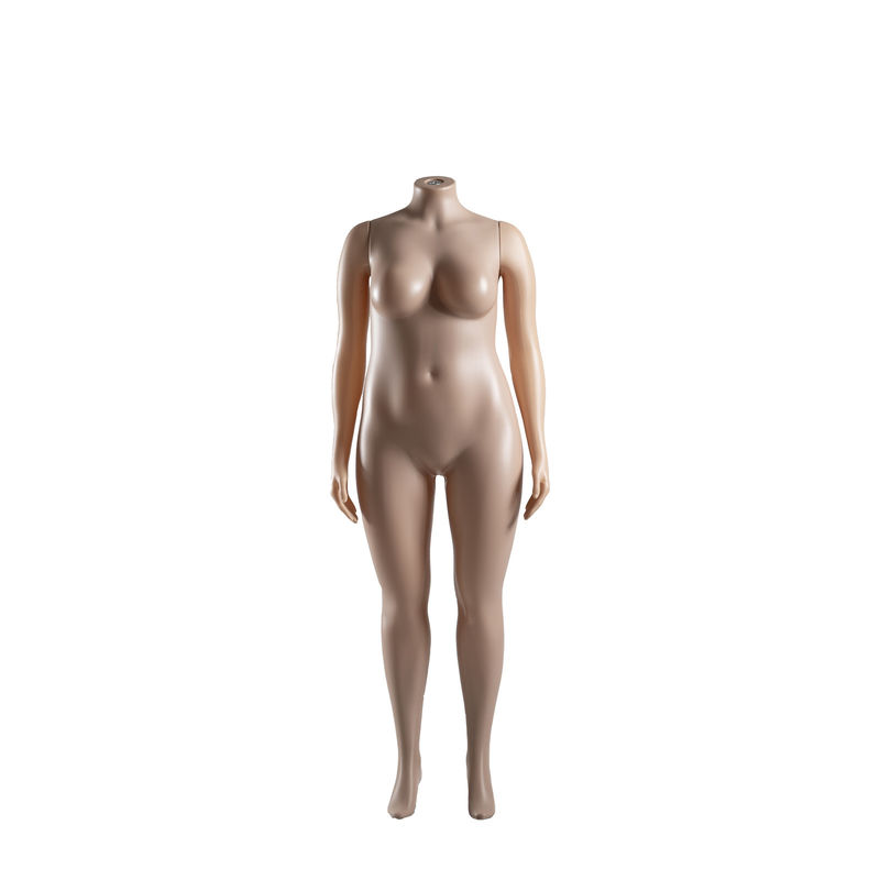 Muñeco sin cabeza, gordo, femenino, cuerpo completo, color de piel con curvas naturales