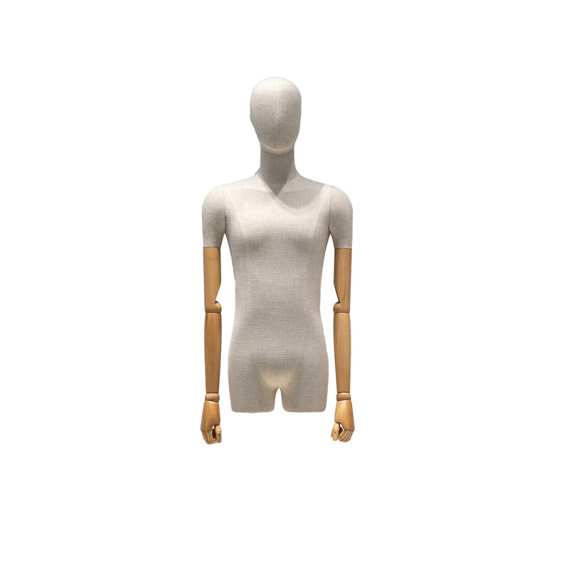 Maniquí masculino del yute del paño del cuerpo de bambú de la mitad con el diseño principal que aumenta el temperamento y el aspecto del modelo