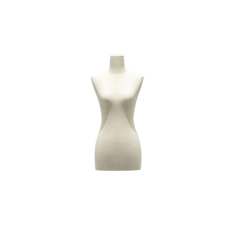 Un maniquí femenino de mitad de cuerpo sin cabeza ni brazos.